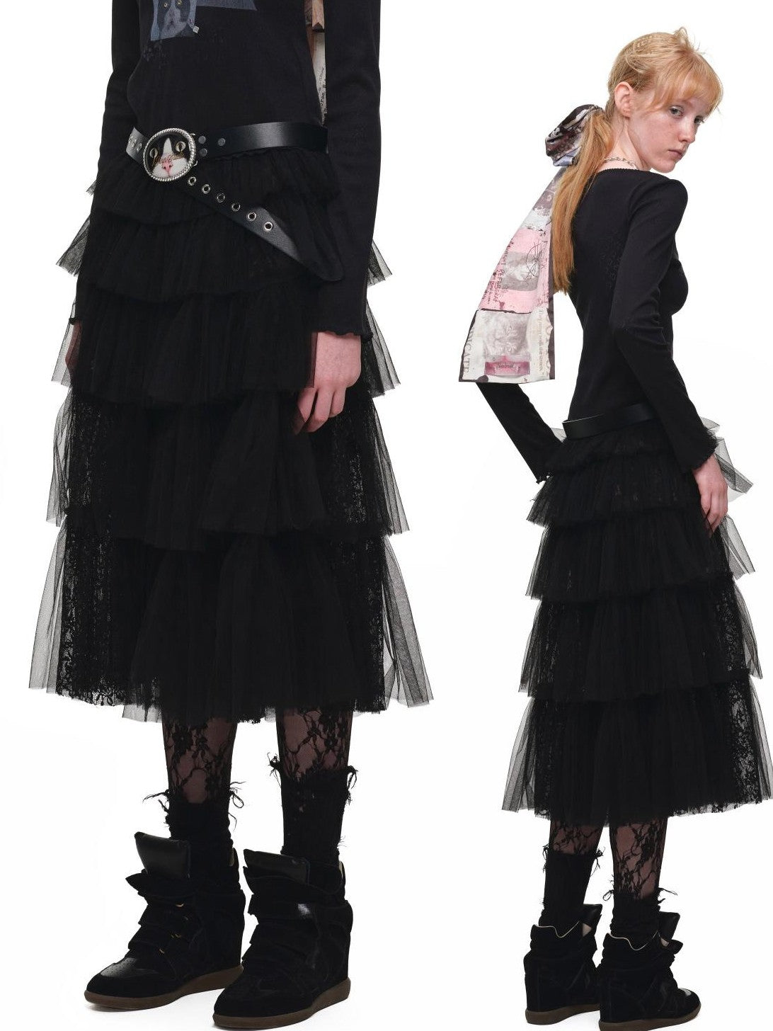 1JINN STUDIO Ruched Layered Princess Style Women&