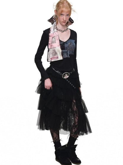 1JINN STUDIO Ruched Layered Princess Style Women&