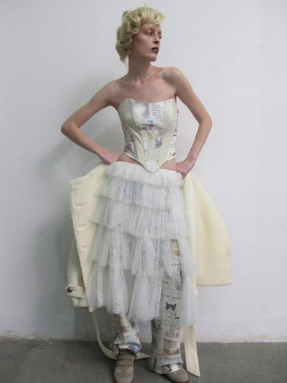 1JINN STUDIO Ruched Layered Princess Style Women&