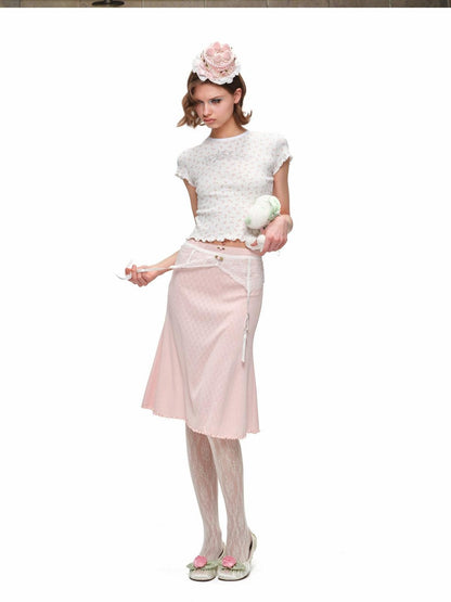 1JINN STUDIO Ruched Rose Ballet Kitten Heel Women&