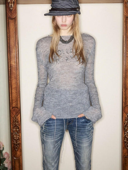 1JINN STUDIO Sequin Embroidered Sheer Cropped Women&