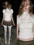 1JINN STUDIO Sequin Embroidered Slim Fit Short Sleeve Women&