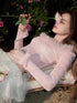 1JINN STUDIO Sequin Lace Fur Trim Women&