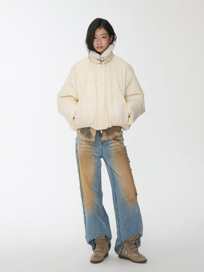 1JINN STUDIO Shearling Pleated Belted Stand Collar Women&
