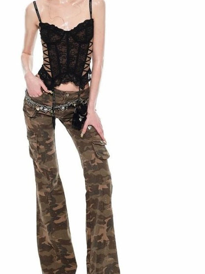 1JINN STUDIO Sheer Boned Underwire Front Button Waist Cutout Women&