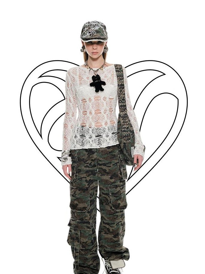 1JINN STUDIO Sheer Cutout Waist Cinch Women&
