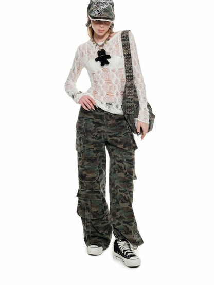 1JINN STUDIO Sheer Cutout Waist Cinch Women&