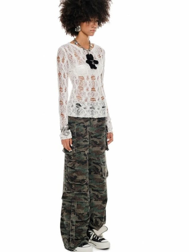 1JINN STUDIO Sheer Cutout Waist Cinch Women&