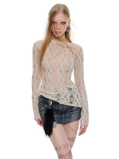 1JINN STUDIO Sheer Cutout Waist Cinch Women&