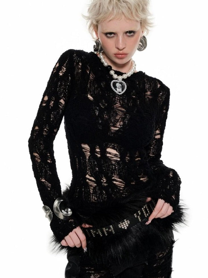 1JINN STUDIO Sheer Cutout Waist Cinch Women&