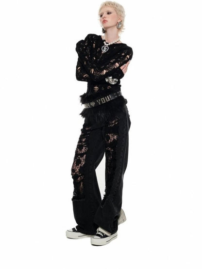 1JINN STUDIO Sheer Cutout Waist Cinch Women&