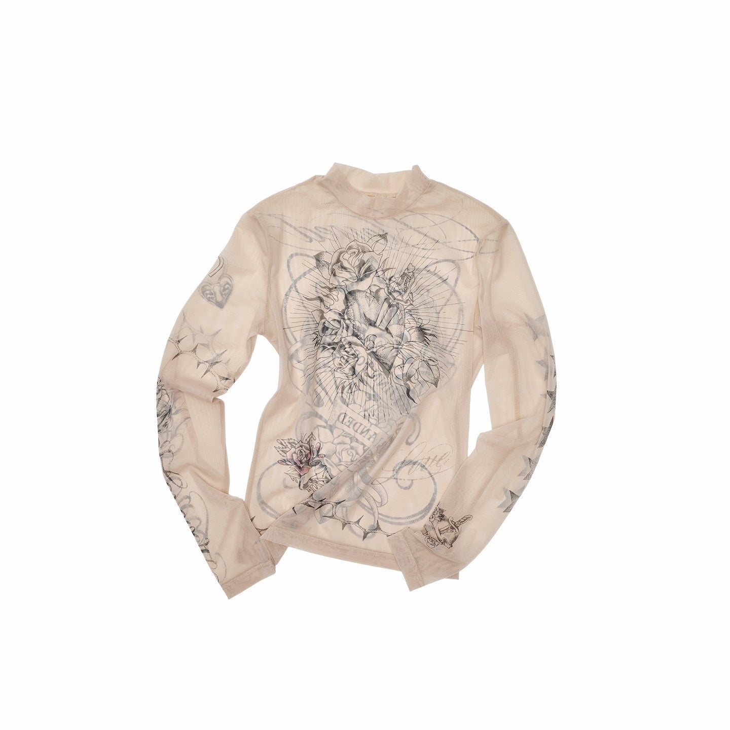 1JINN_STUDIO_Sheer_Tattoo_Print_Slim_Fit_Women&