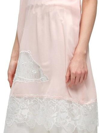 1JINN STUDIO Sheer V-neck Applique Embroidery Layered Women&