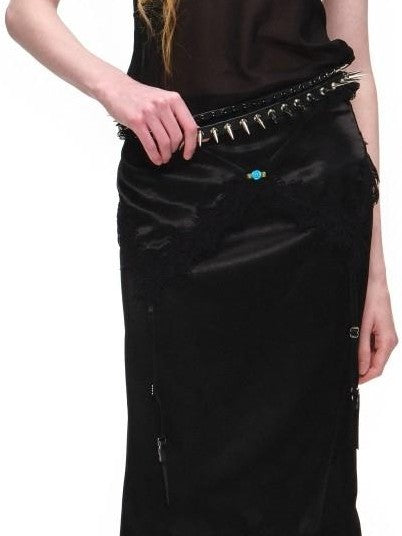 1JINN STUDIO Sheer V-neck Casual Spliced Cutout Lace Women&