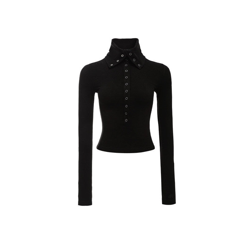 1JINN_STUDIO_Slim_Claw_Button_High_Neck_Knit_Women&