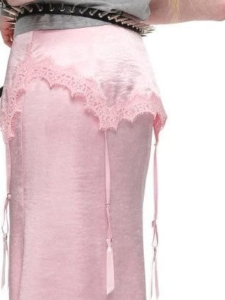 1JINN STUDIO Slimming Deconstructed Lace Paneled Bodycon Women&
