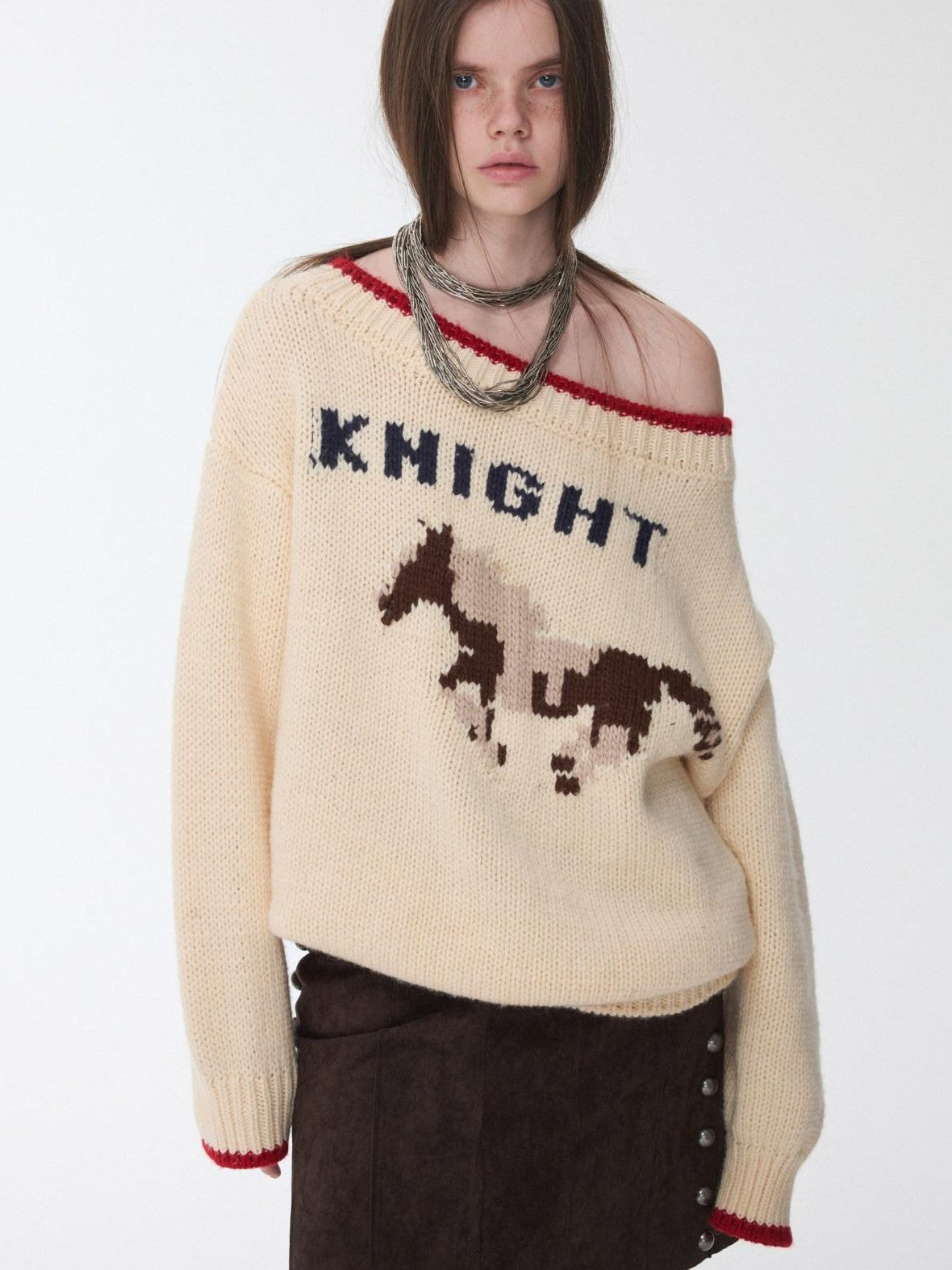 1JINN STUDIO Slouchy Fair Isle Jacquard Chunky Women&