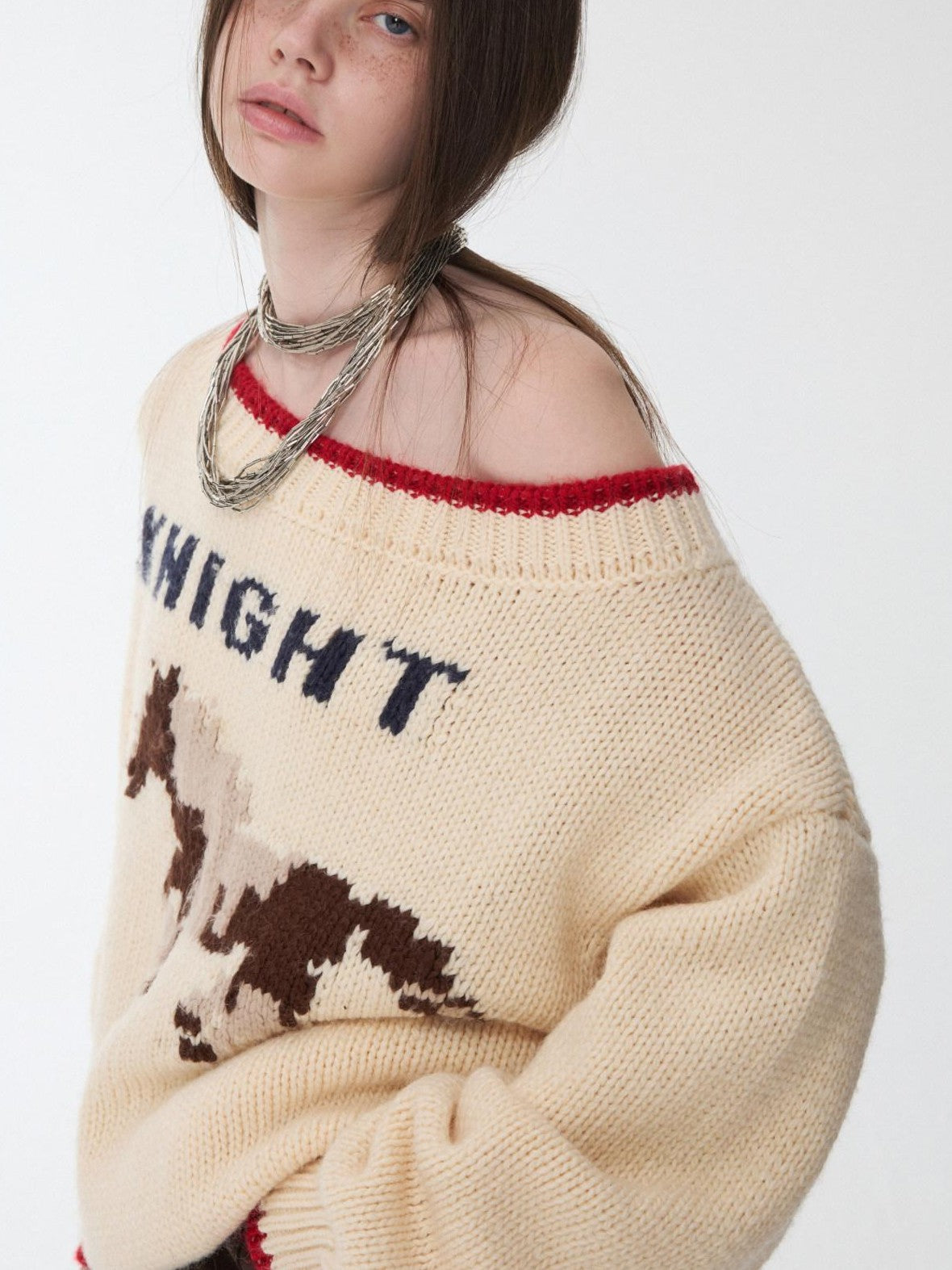 1JINN STUDIO Slouchy Fair Isle Jacquard Chunky Women&