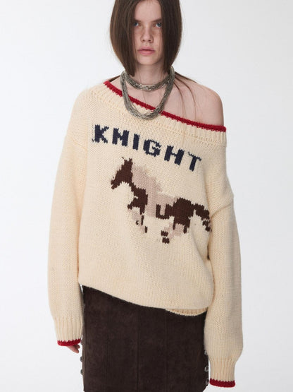 1JINN STUDIO Slouchy Fair Isle Jacquard Chunky Women&