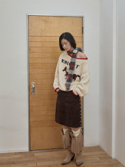 1JINN STUDIO Slouchy Fair Isle Jacquard Chunky Women&