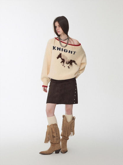 1JINN STUDIO Slouchy Fair Isle Jacquard Chunky Women&