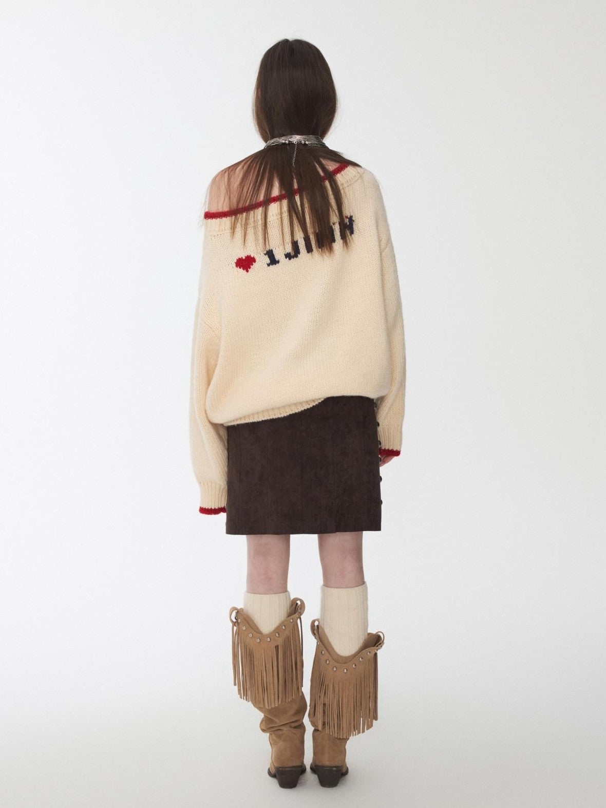 1JINN STUDIO Slouchy Fair Isle Jacquard Chunky Women&