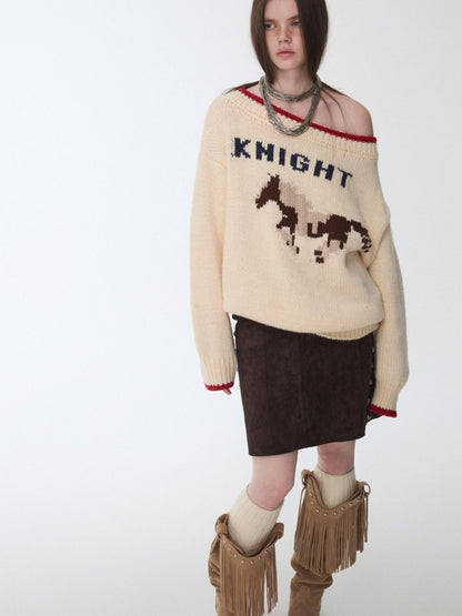1JINN STUDIO Slouchy Fair Isle Jacquard Chunky Women&