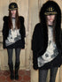 1JINN STUDIO Slouchy Fur Collar Pocket Knit Women&