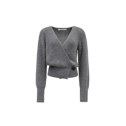 1JINN_STUDIO_Slouchy_V-neck_Cinched_Waist_Long_Sleeve_Women&