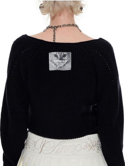 1JINN STUDIO Slouchy V-neck Cinched Waist Long Sleeve Women&