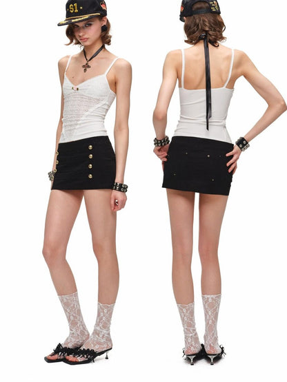1JINN STUDIO Small Rose Jacquard V-neck Colorblock Cinched Waist Women&