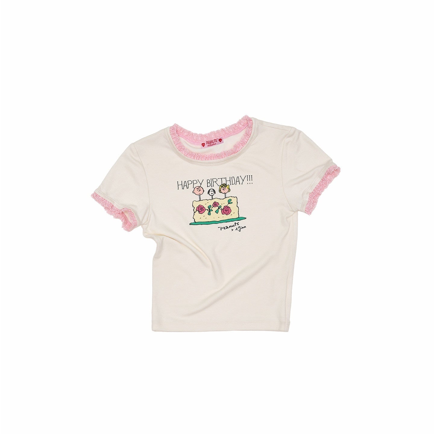 1JINN_STUDIO_Snoopy_Character_Printed_Lace_Trim_Short_Sleeve_Women&