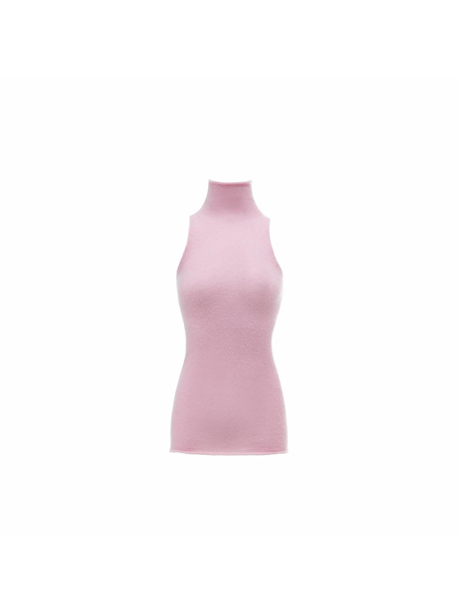1JINN STUDIO Solid High Neck Cinched Waist Knitted Women&