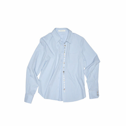 1JINN_STUDIO_Solid_Irregular_Shell_Button_Long_Sleeve_Slim_Fit_Women&