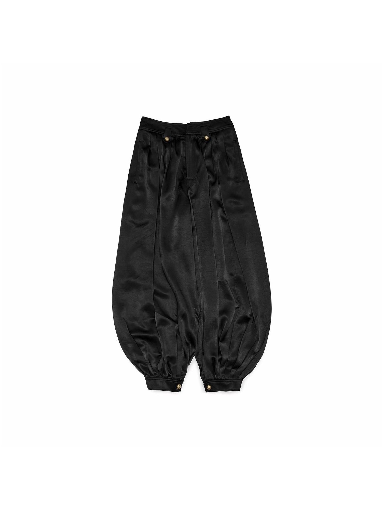 1JINN STUDIO Solid Loose Balloon Cuffed Ankle Lightweight Women&