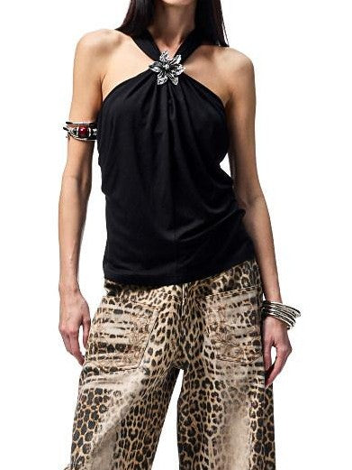 Solid Ruched V Knot High Stretch Women&