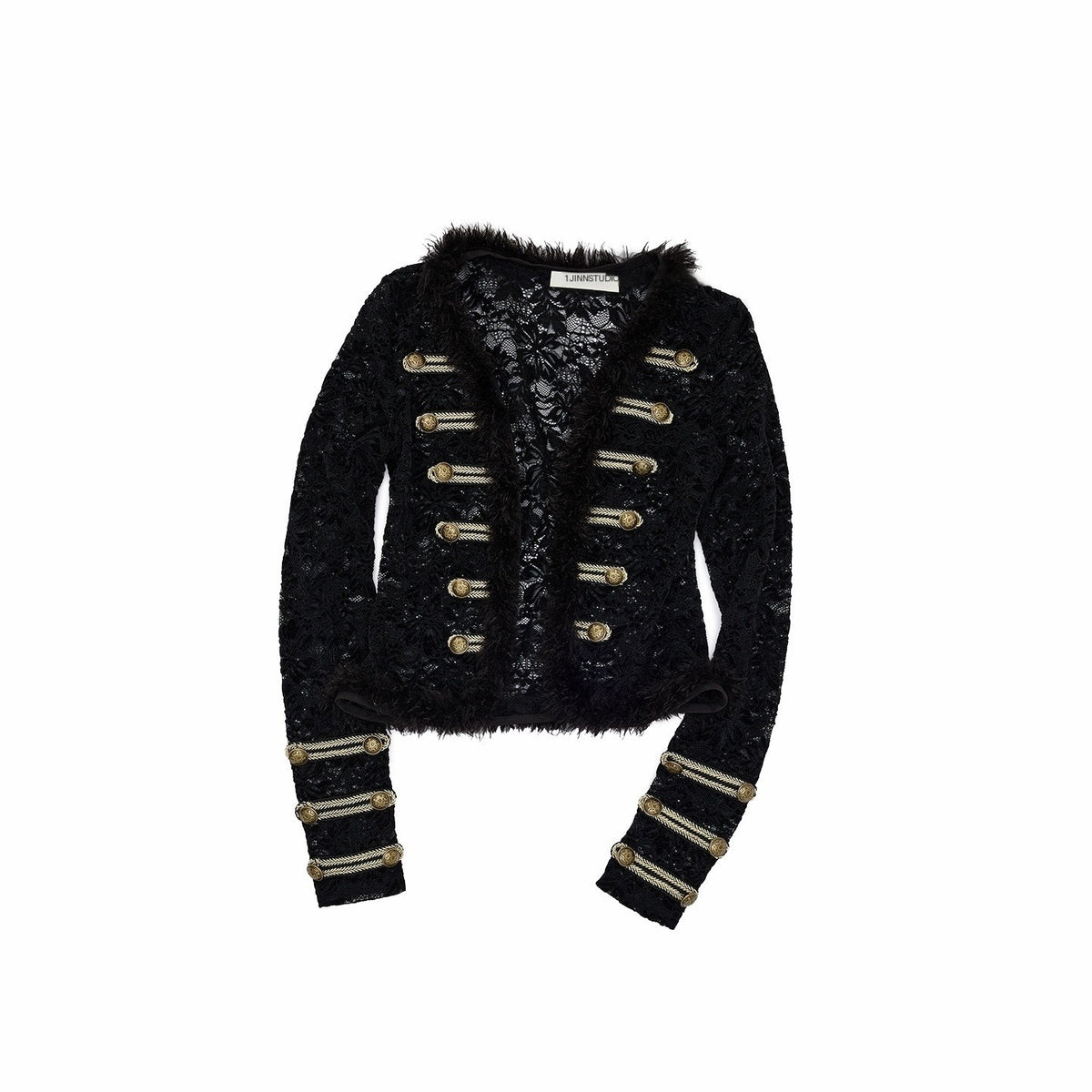 1JINN_STUDIO_Spliced_Napoleon_V-neck_Slim_Fit_Long_Sleeve_Cardigan_Women&