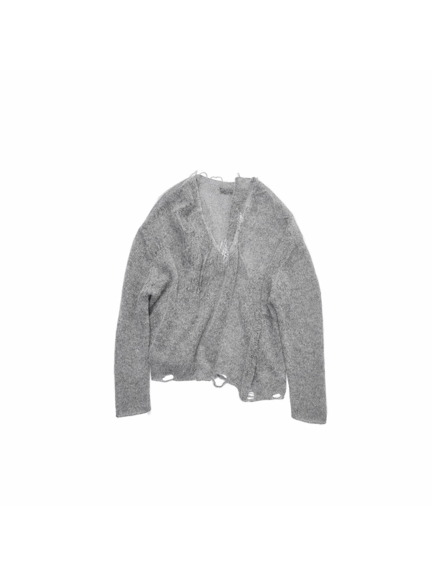 1JINN STUDIO Star Cutout V-neck Sheer Relaxed Knit Women&