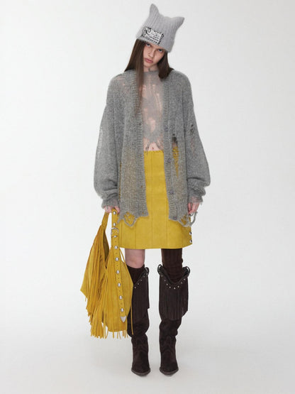 1JINN STUDIO Star Openwork Distressed Women&