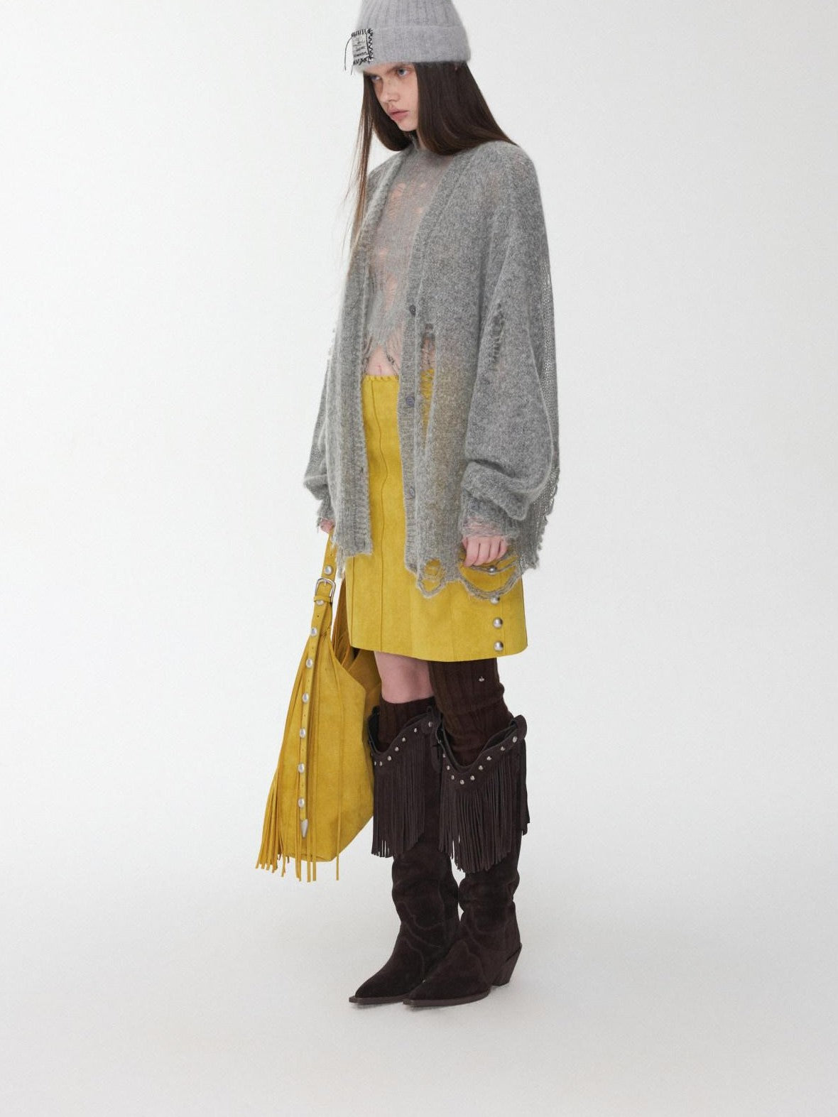 1JINN STUDIO Star Openwork Distressed Women&