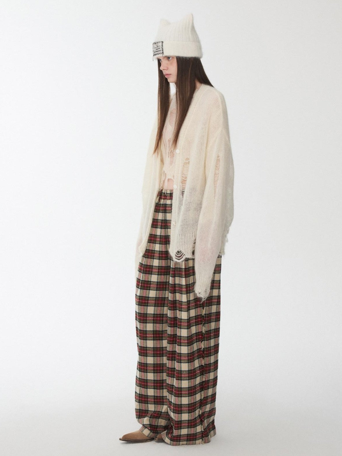 1JINN STUDIO Star Openwork Distressed Women&