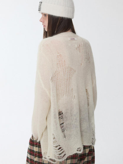 1JINN STUDIO Star Openwork Distressed Women&