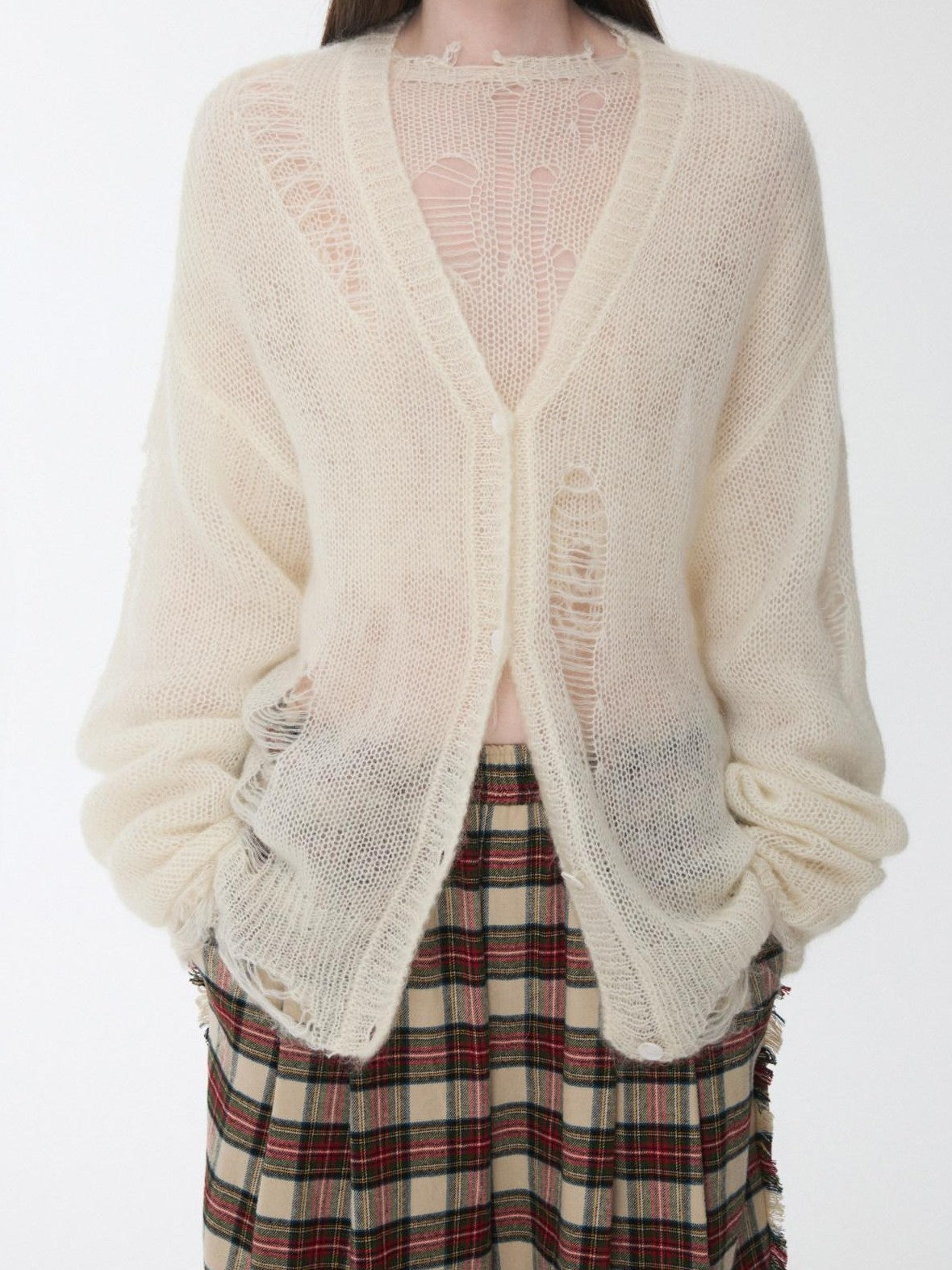 1JINN STUDIO Star Openwork Distressed Women&