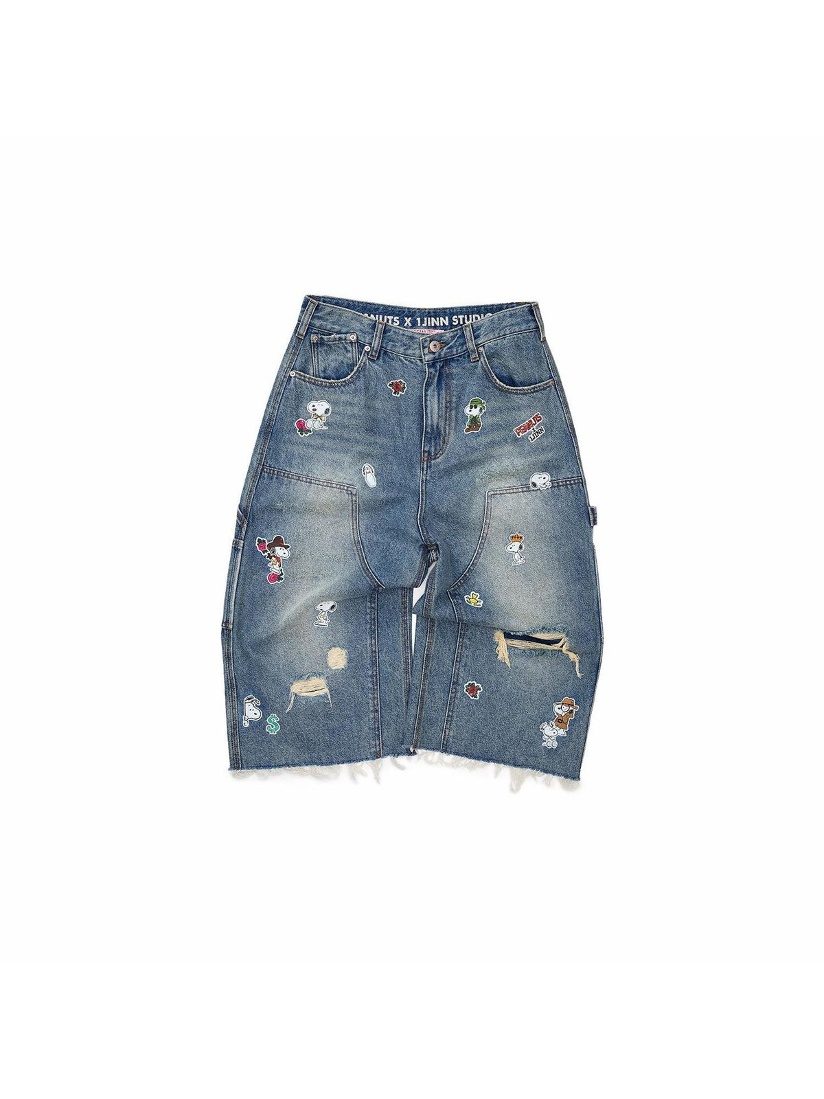 1JINN STUDIO Sticker Print Washed Distressed Women&