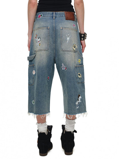 1JINN STUDIO Sticker Print Washed Distressed Women&