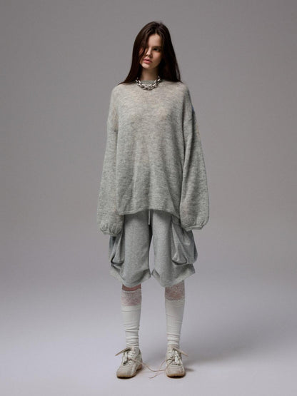 1JINN STUDIO Striped Patchwork Drop Shoulder Loose Knit Women&