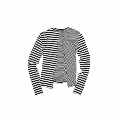 1JINN_STUDIO_Striped_Patchwork_Racerback_Cardigan_Straight_Leg_Women&