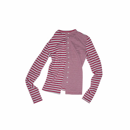 1JINN_STUDIO_Striped_Patchwork_Racerback_Cardigan_Straight_Leg_Women&
