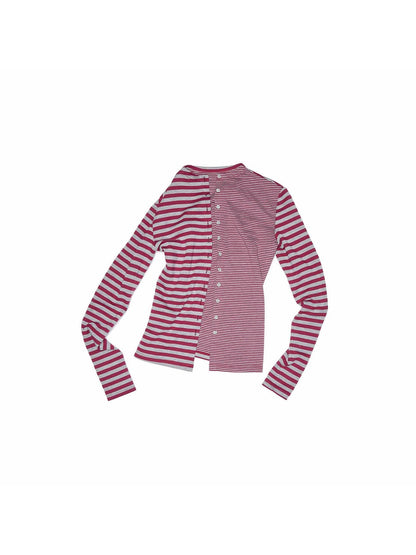 1JINN STUDIO Striped Patchwork Racerback Cardigan Straight Leg Women&