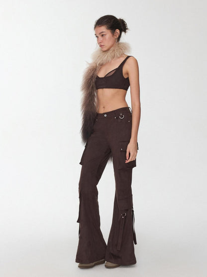 1JINN STUDIO Suede Mesh Faux Two Piece Lace Up Wireless Women&